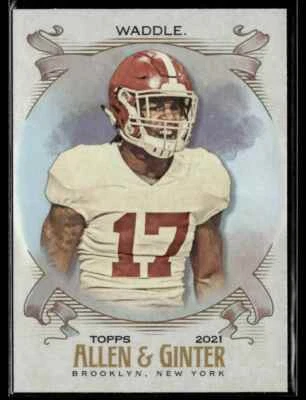 2021 Topps Allen & Ginter Chrome Jaylen Waddle Alabama Crimson Tide #214 - Image 1 of 2