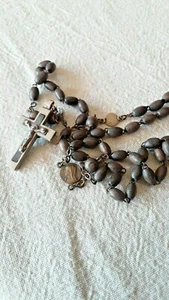  CHAPELET PERLES bois lourdes 66+16cm@ROSARY PEARL - Picture 1 of 4