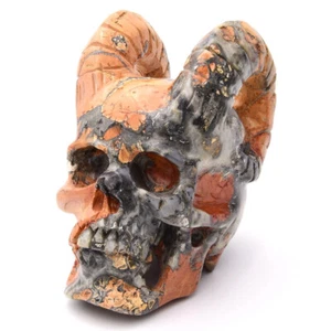 Skull Horns, 110mm Maligano Jasper 965g, Gemstone,Hand Carved, Reiki - Picture 1 of 4