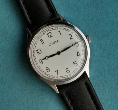 Reloj mecánico soviético CHAIKA Chajka mov.1601A 17 judío. REVISADO Hecho en URSS Foto 1 de 4