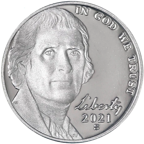 2021 S Jefferson Nickel Gem Deep Cameo Proof Coin Cover