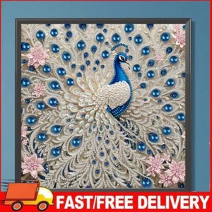 Weiße Pfau 5d DIY Partial Special geformtes Bohrendiamant -Malerei 30x30 cm - Bild 1 von 11