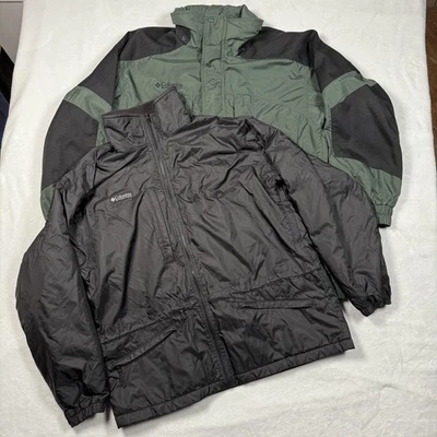 Vintage Columbia Jacket Mens Large Green Black Double Whammy 3 In 1 Parka 90s - Image 1 of 4