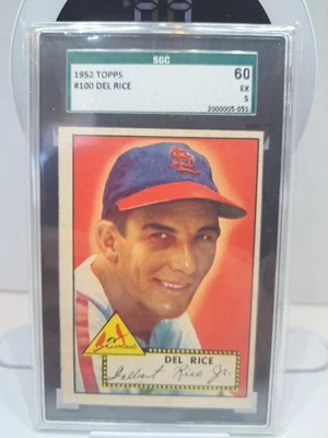 SGC 5 60 EX 1052 TOPPS #100 DEL RICE ⚾️⚾️⚾️⚾️⚾️⚾️⚾️⚾️⚾️⚾ ⚾️(G199) - Image 1 of 2