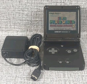 Nintendo Game Boy Advance SP Black System AGS-001 US Tested Working, Oem Shell - Picture 1 of 10