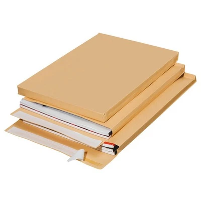 MAILMEDIA 1000 Faltentaschen DIN C4 braun 130g/qm haftklebend 22,9 x 32,4 x 2 cm Stehboden