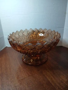Fenton Art Glass OVG Cameo Opalescent Fine Cut and Block Candlebowl 9172 1970s - Picture 1 of 6