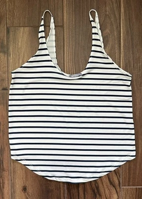 Camiseta sin mangas básica informal sin mangas a rayas Zara Rib Collection Foto 1 de 4