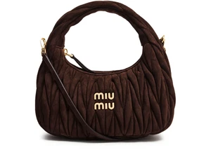 MIU MIU Wander Small $2950 Brown Suede Hobo Bag New And Authentic - Picture 1 of 4