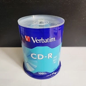 Verbatim 52x CD-R 700MB Capacity 100/Pack New Sealed - Free Shipping - Afbeelding 1 van 7