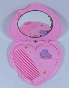 RARE Vtg 1988 1990 Sanrio Pink Ballet Slipper Shoes Compact Mirror & Comb Set - Bild 1 von 8