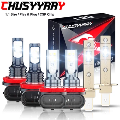 For Ford Fiesta 2014-2017 Led Headlight Hi/Lo+Fog light Combo Bulbs White 6pcs - Image 1 of 4