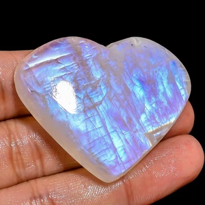 natural rainbow MOONSTONE heart cabochon loose gemstone 119.30 Cts. (42x37x8 mm) - Picture 1 of 7