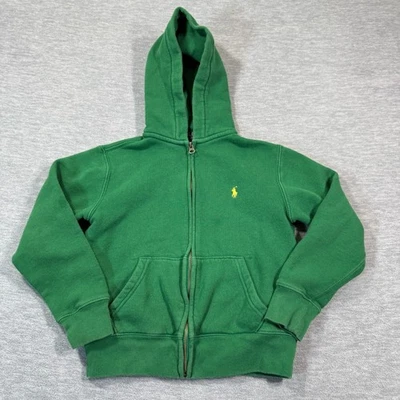 Polo Ralph Lauren Sudadera con Capucha Juvenil 8 Verde Cremallera Completa Sudadera Amarillo Pony Logo Foto 1 de 4