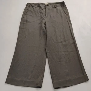 Banana Republic Luxe Linen Wide-Leg Crop Pants Women's Size 14 Black NWT Boho - Picture 1 of 16