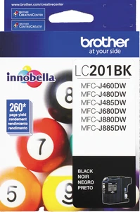 New Genuine Brother LC201 Black Ink Cartridges MFC-J480DW MFC-J485DW - Picture 1 of 2
