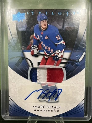 2020-21 Upper Deck Trilogy Marc Staal #42 Blue Foil Patch Auto /25 - Image 1 of 2
