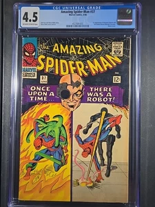 1966 Amazing Spider-Man #37 - Primera aplicación Norman Osborne, robot. Marvel CGC 4,5 OW/W - Imagen 1 de 15