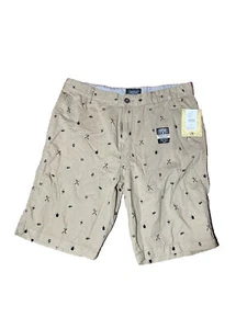 Company 81 Men Cotton Khaki Grilling Theme Printed Summer Shorts Size 34 New - Picture 1 of 6