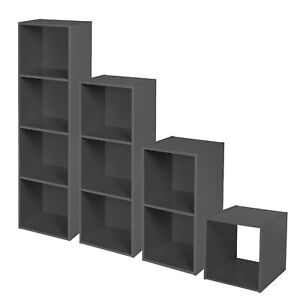 Storage Unit 1-4 Shelf Tier Wooden Bookcase Cube Shelving Wood Display Shelves