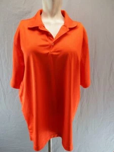 Nike Golf Size L Mens Orange Athletic DriFit Short Sleeve Sport Polo Shirt 6Y740 - Picture 1 of 8