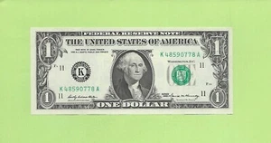 1969 ..UNCIRC $1 K 4859 0778 A .... 1969 $1 K-A BELLA BANCONOTA FRN - Foto 1 di 2