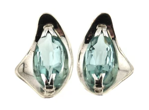 Orecchini moderni in argento sterling 925 e verde chiaro con palo marchesa - Foto 1 di 7