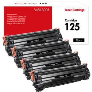 4 PK High Yield 125 Toner Cartridge for Canon ImageClass LBP6000 LBP6030w MF3010 - Picture 1 of 8