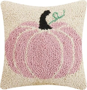 Peking Handicraft Pink Pumpkin Halloween Hook Throw Pillow,10inch Square - Picture 1 of 1
