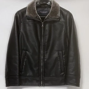 Roundtree & Yorke Winter Mantel Jacke Kunstleder Luxus Fellfutter Herren Small - Bild 1 von 11