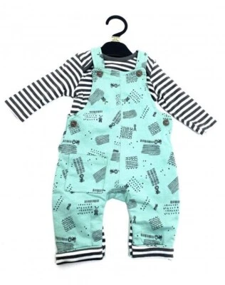 Ex Mothercare Baby Jungen Bauernhof Latzhose & Streifen Body Oberteil 0 1 3 6 9 12 Monate
