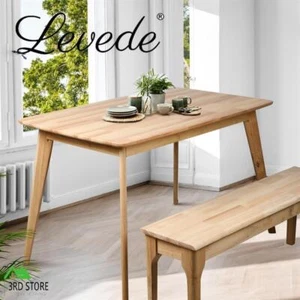 Levede Dining Table Coffee Tables Industrial Wooden Kitchen Modern Furniture Oak - Picture 1 of 12