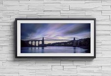 Panoramic Welsh Prints of The Menai Suspension bridge | Anglesey Prints for Sale