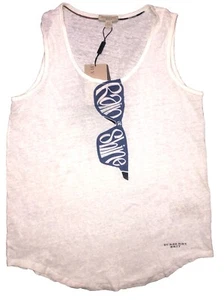 Burberry Brit Tank Top Women’s M White 100% Linen Rain Or Shine Sunglasses NEW - Picture 1 of 9