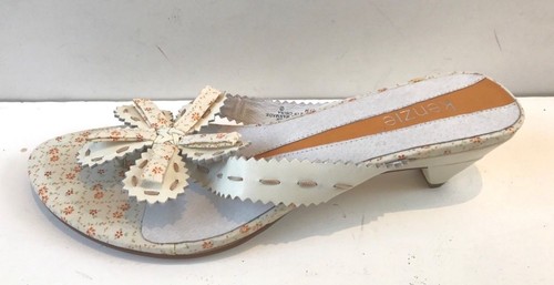 OFF WHITE NUOVO sandalo donna Kenzie Sybille bianco sporco abito fiori 7 5 Medium