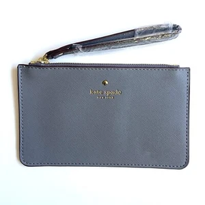 KATE SPADE New York Madison Muñequera Delgada Cartera Gris Cuero Saffiano Nuevo sin Etiquetas - Imagen 1 de 6