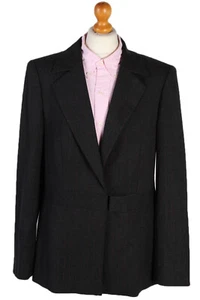 Escada Smart Jacket Wool 90s Womens Designer Vintage Grey Size XL-HT2144 - Picture 1 of 5