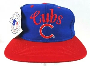 Vintage neu mit Etikett Chicago Cubs Ed West Signaturen Snapback Mütze marineblau/rot Kappe - Bild 1 von 8
