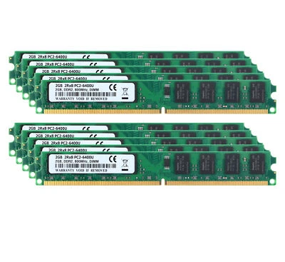 10X 2GB 2G Intel CPU 2Rx8 PC2-6400 DDR2 800Mhz 240Pin DIMM Memory RAM Desktop @D - Image 1 of 4