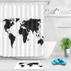 Map Plate Waterproof Bathroom Polyester Shower Curtain Liner Water Resistant
