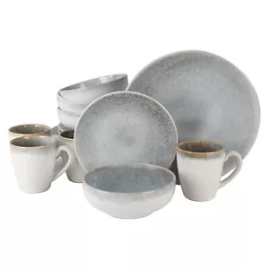 Gibson Elite Kashmir 16-Piece Stoneware Dinnerware Set - Blue - Picture 1 of 6
