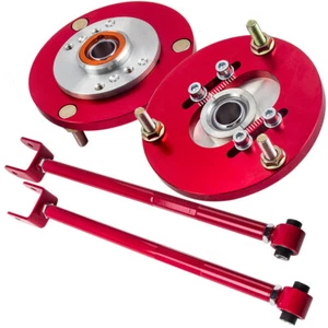 Front Camber Plate + Adjustable Rear Camber Control Arms For BMW E36 1992-1998 - Picture 1 of 11