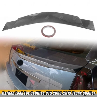 Para Cadillac CTS 2008-2013 sedán 4 puertas 1 pieza alerón trasero labio aspecto carbono Foto 1 de 4