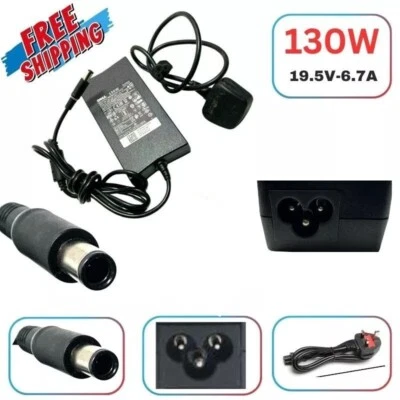 GENUINE DELL LAPTOP CHARGER PIN SIZE 7.4mm  19.5V-6.7A, 130W WITH POWER LEAD - Image 1 of 4