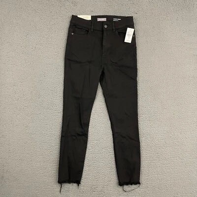 Pantalones de mezclilla DL1961 para mujer talla 27 negros cortados desgastados ajustados Farrow tiro alto mamá Foto 1 de 4