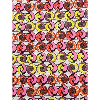 African Pink Curls Print Fabric 4 yards - Image 1 of 2