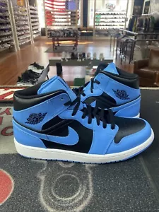 Size 12.5 - Jordan 1 Mid University Blue Black Lightly Worn No Box - Picture 1 of 6