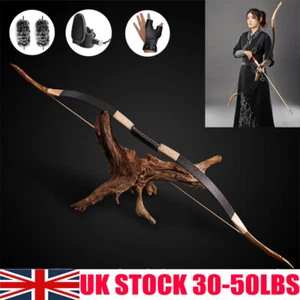30-50lbs Recurve Bow 53'' Handmade Horse Longbow Archery Hunting Practice - Picture 1 of 14