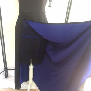 New York & Company Womens Sz 8 Long Black Sleeveless Dress W/ Open Blue Slit $85 - Picture 1 of 10