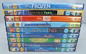 Walt Disney Gold Oval DVD Bundle / Collection (x9) Animated Films - Foto 1 di 20